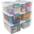 Yuright Aufbewahrungsboxen Mit Deckel – 4 Stück, Transparent, 6 Quart, Praktisch Mit Griff