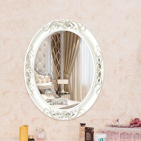 Wxf Wall Mirror Decorative Antique Hanging Beveled Oval Wall