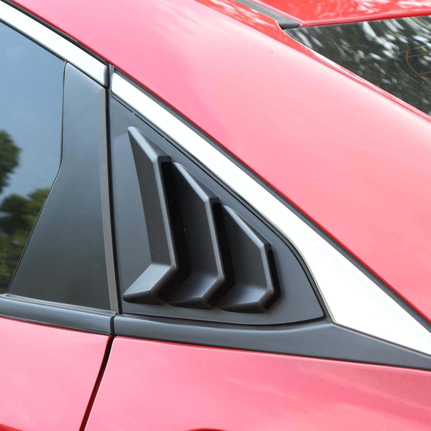 Gloss Black Side Window Louver Scoop Cover Finish Racing Style Rear Side Window Scoop Air Vent