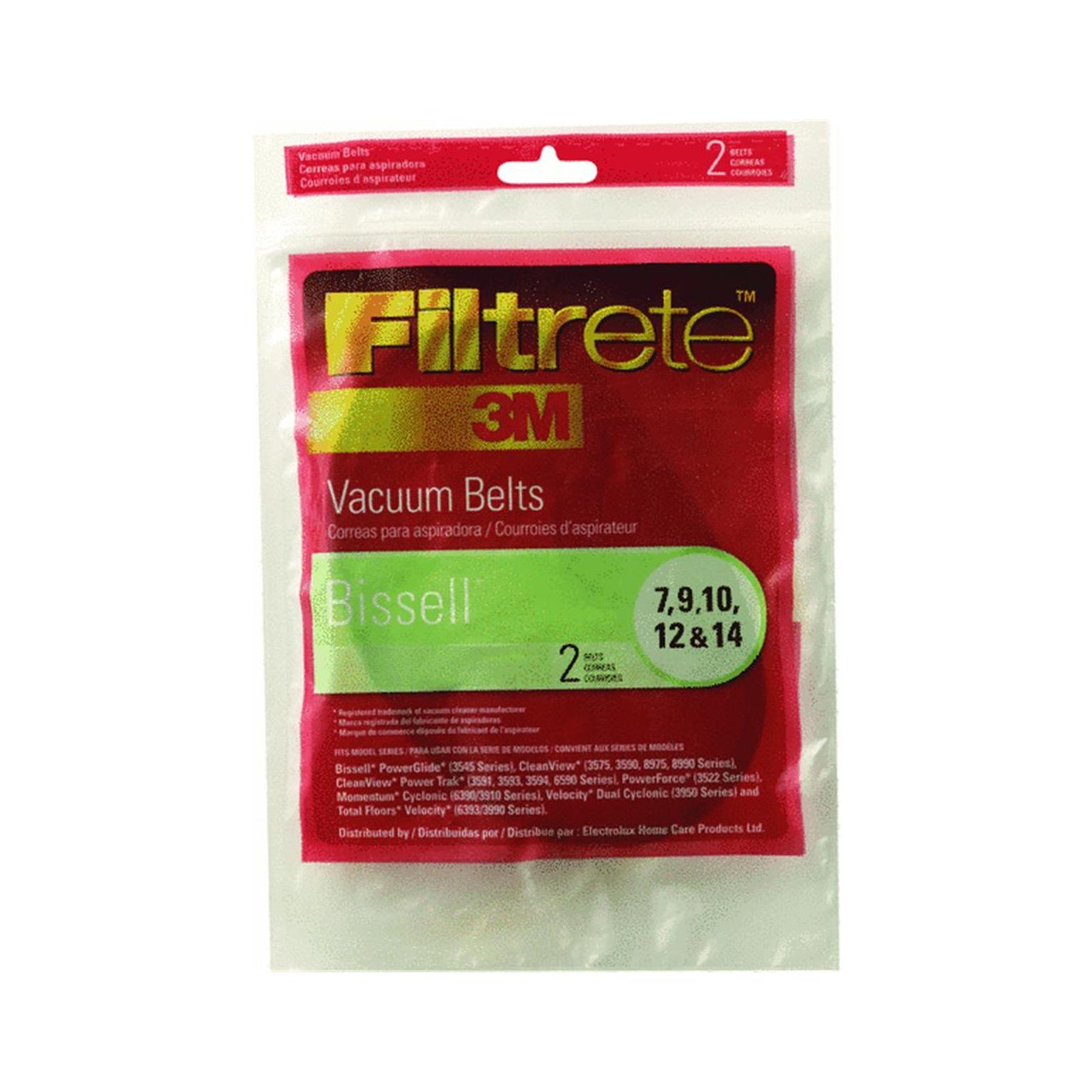 3M 66007-12 Bissell Filtrete Vacuum Belt 2 Count