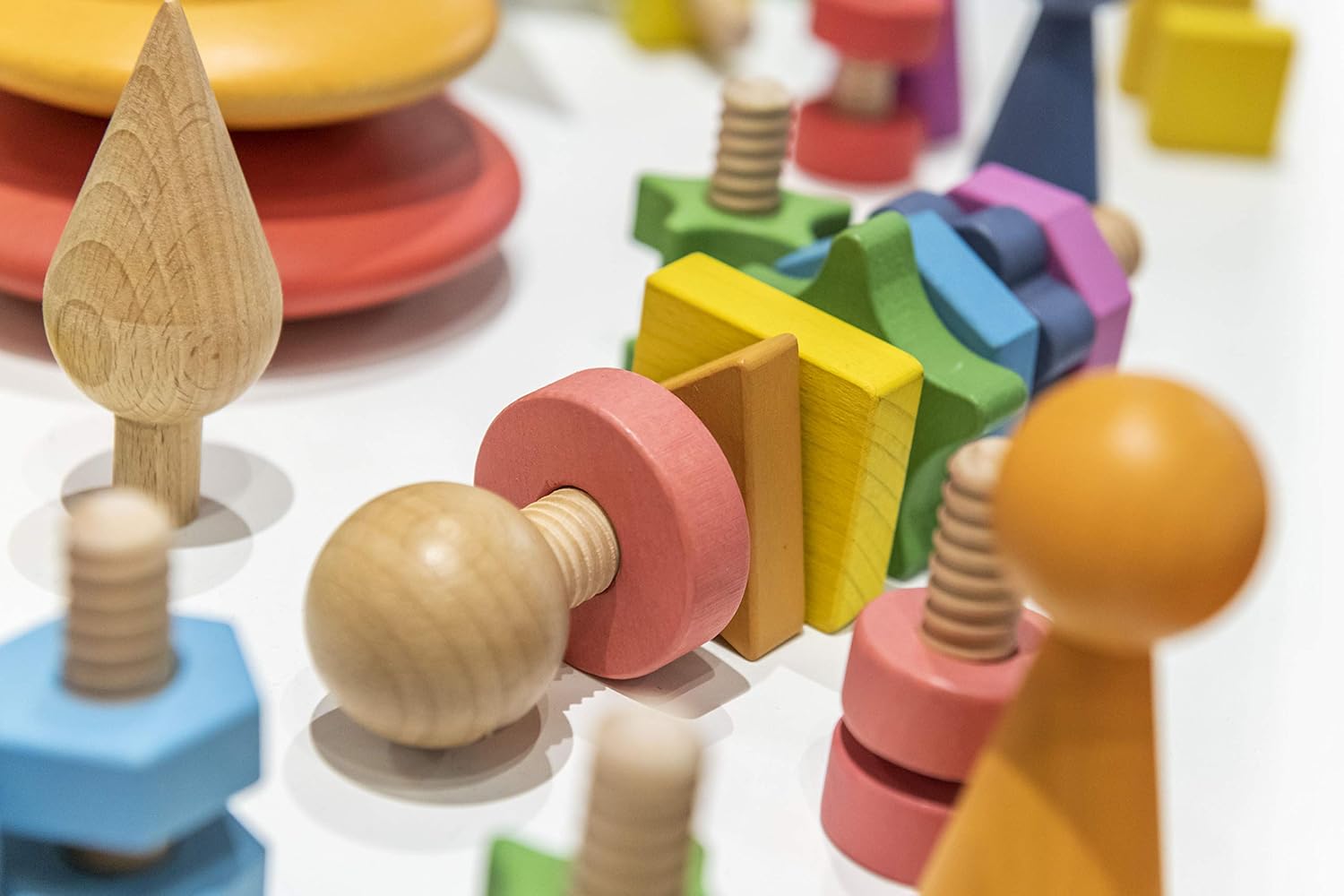 tickit Rainbow Wooden Shape Twister - Educational Sensory Toy for Shape Sorting Colour Recognition & Fine Motor Skill Development - Image 5