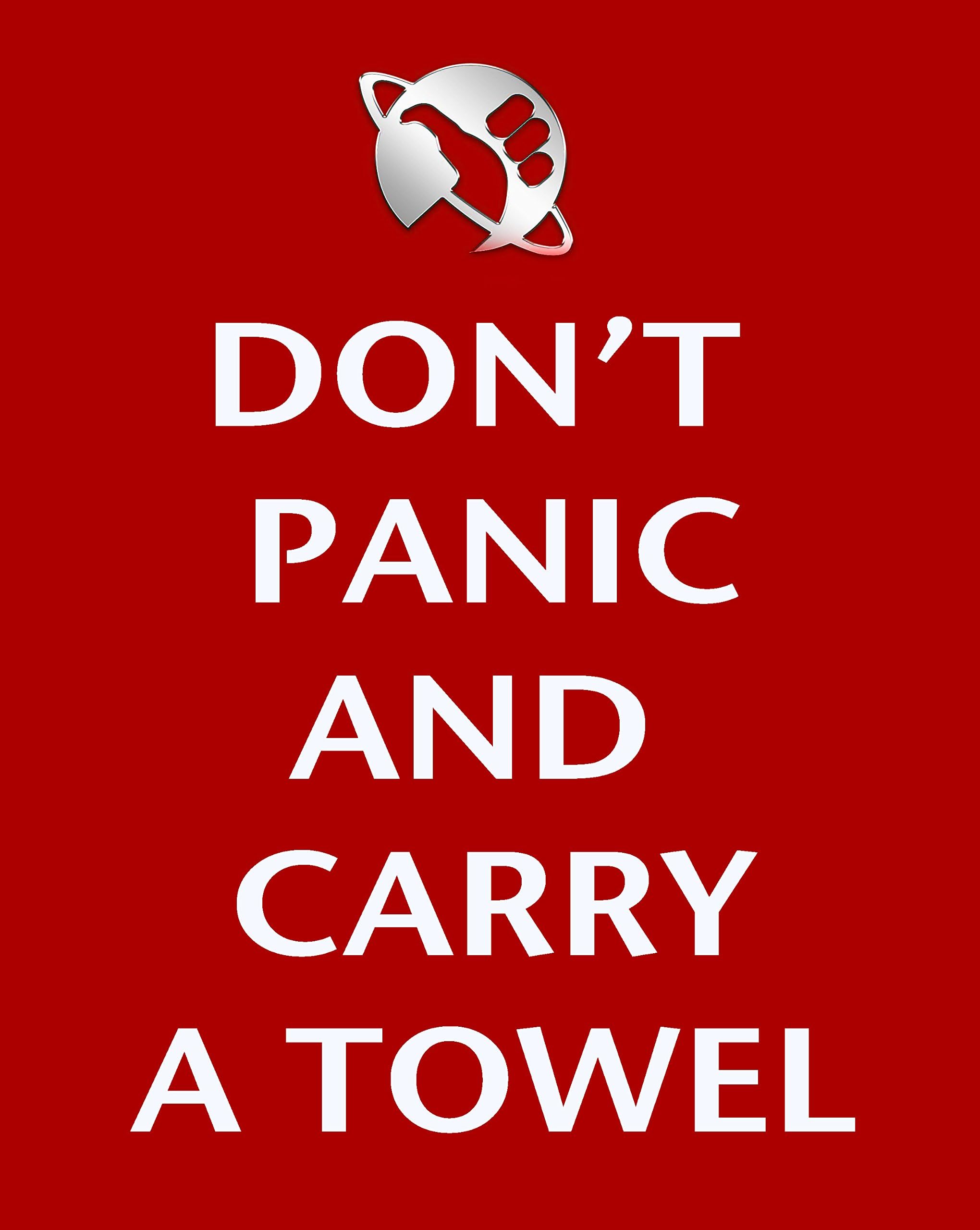 Mouse mat featuring"Dont panic and carry a towel"