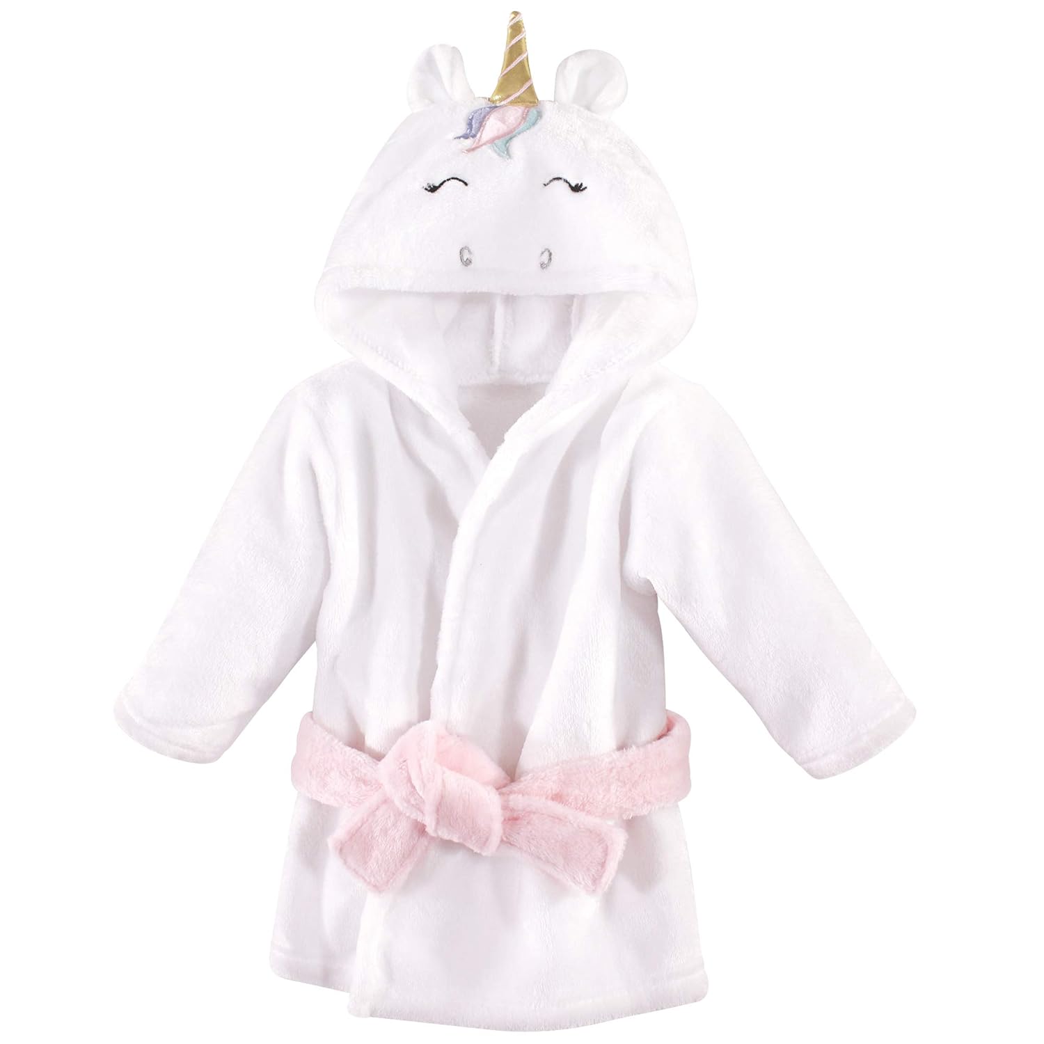 Hudson Baby Unisex Baby Plush Animal Face Robe, Blue Elephant, One Size, 0-9 Months: Baby