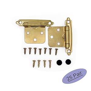 Brass Cabinet Hinges Face Mount Self Closing Kitchen Cabinet Hinges - Goldenwarm Variable Cabinet Overlay Hinges SCH30BB-25Pair