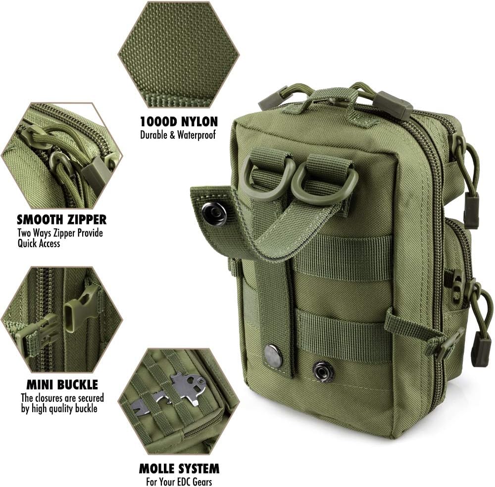 LIVANS Tactical Molle Utility Pouch, EDC Tool Pouch Tactical Phone Pouches Mini Waist Pouches Medical EDC IFAK Pack Mini Design of 3-Day Assault Backpack : Sports & Outdoors