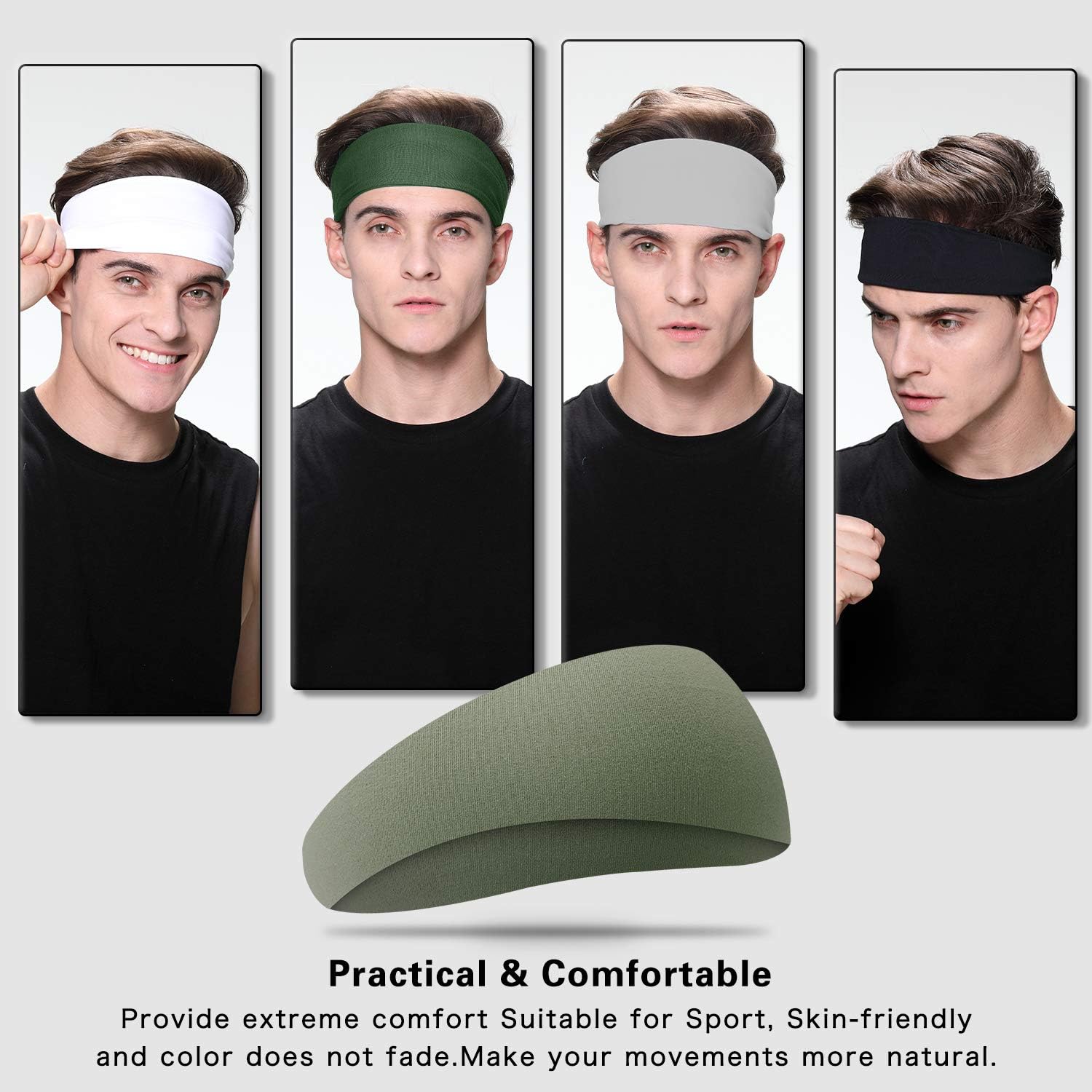 Crossfit Yoga Guys Sport Sweatbands for Running Performance Stretch and