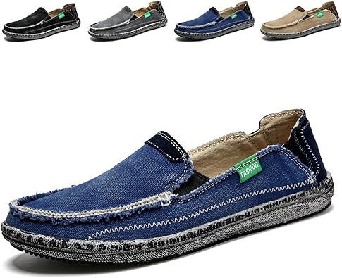 canvas slip on boat shoes
