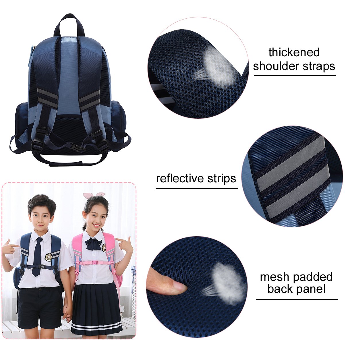 Mochila Escolar Unisex de Vbiger Mochila de Hombros Estudiantil Adorable Bolsa de Escuela de Impresión Novedosa Mochila Ocasional de Exterior para Estudiantes de Primaria