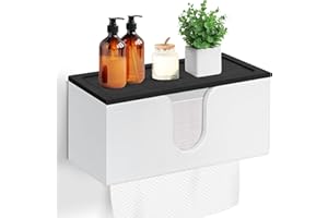 UGIFTT Solid Wood Paper Towel Dispenser Wall Mounted, Folded Paper Towel Holder with Lid, Commercial C-Fold, Z-Fold, Trifold Hand Paper Towel Holder Dispenser for Bathroom Kitchen Office