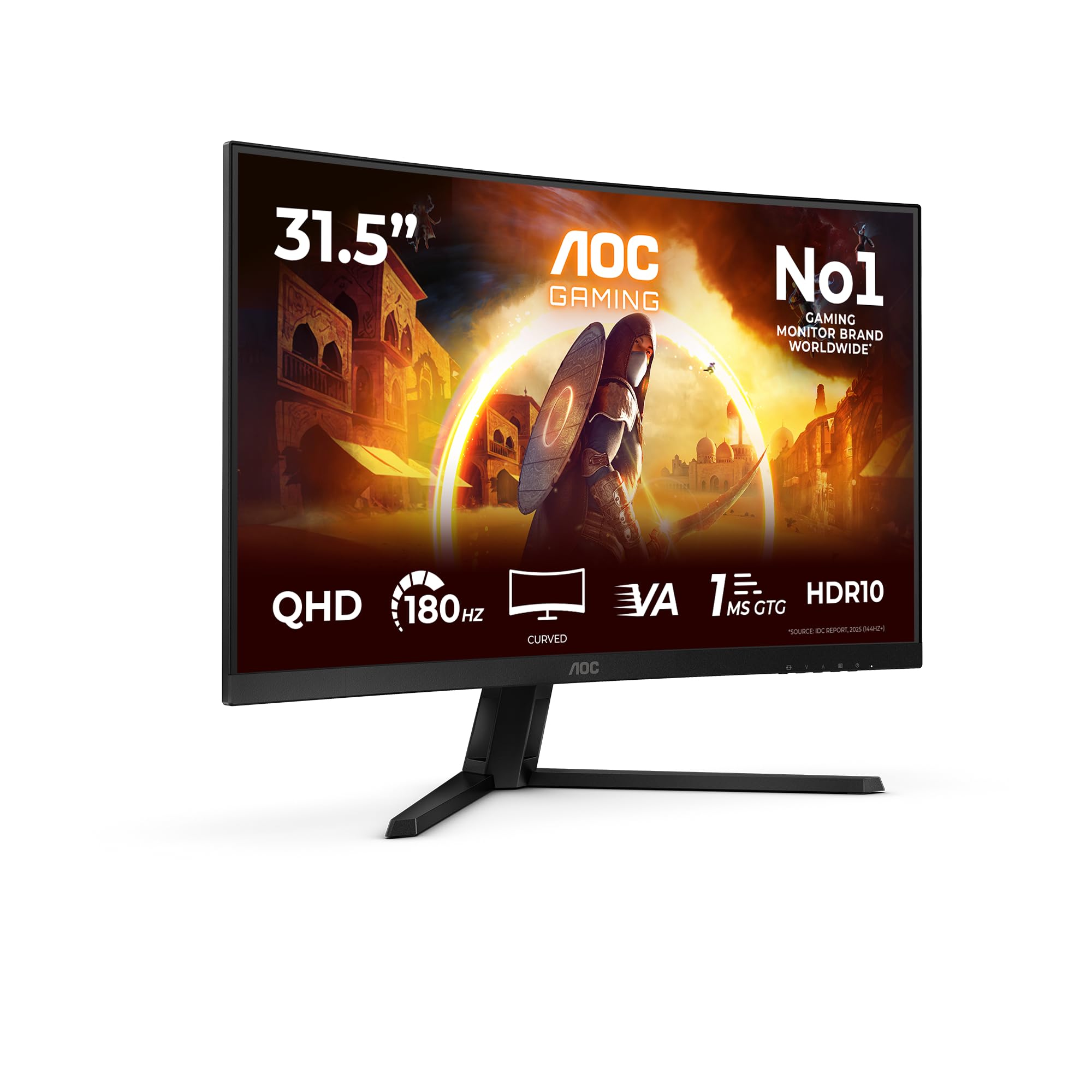 AOC CQ32G4VE 32 Zoll Curved, WQHD Gaming Monitor, 180Hz, Fast VA Panel, 1ms GtG, HDR10, FreeSync, (2560x1440 HDMI 2X 2.0 DP 1x 1.4) Schwarz