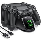 PS4 Controller Charger Dock Station with Charging Cable,1.8Hrs Fast Charge PS4 Remote Charging Station, Replacement for Plays