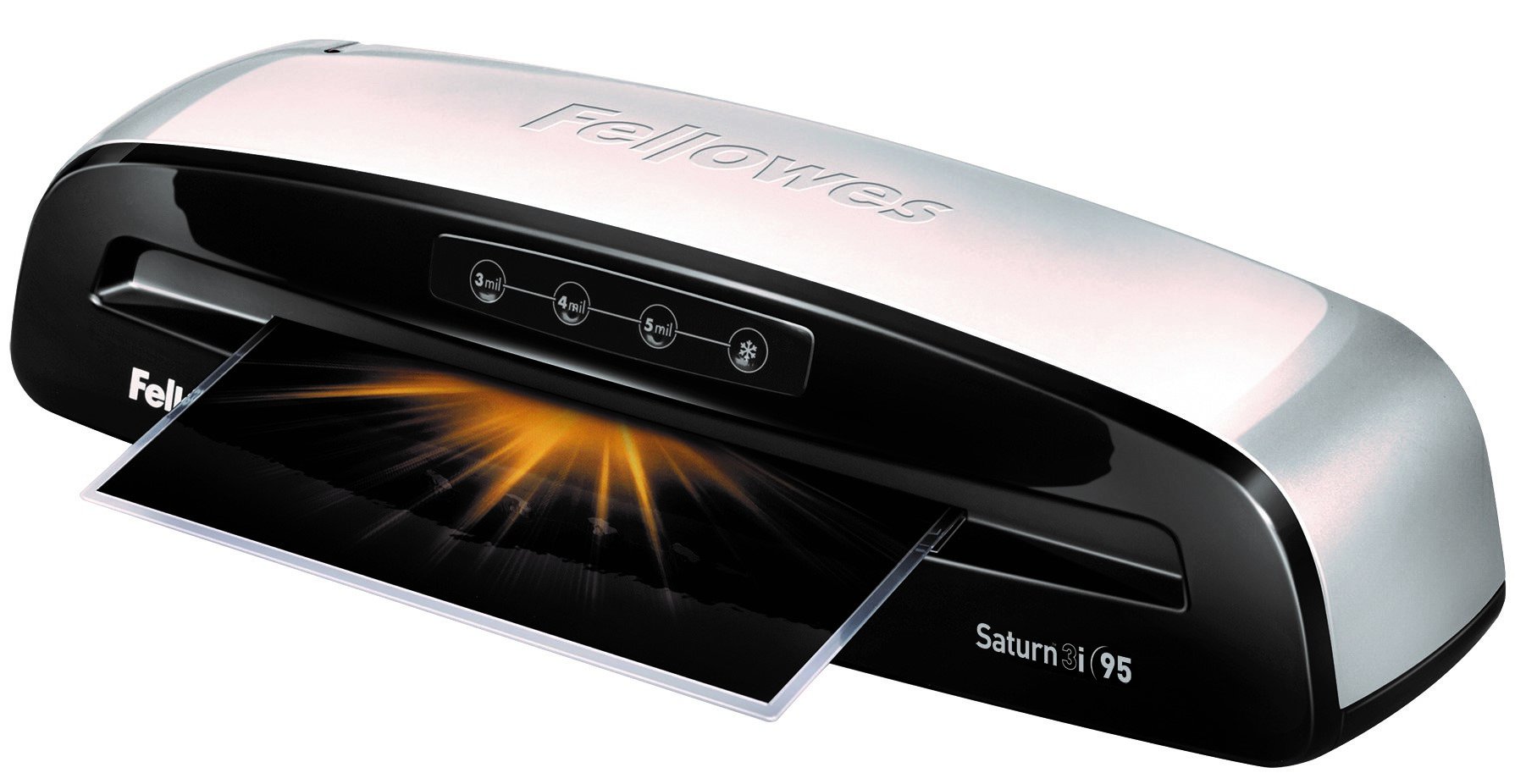 Amazon.com : Fellowes Laminator Saturn3i 95, 9.5 inch, Rapid 1 Minute  Warm-up Laminating Machine, with Laminating Pouches Kit (5735801) :  Electronics