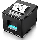 MUNBYN 80mm USB Thermal Receipt Printer, POS Printer with Auto Cutter ESC/POS Command Support Windows Mac, Do Not Support Square (Only USB Interface)