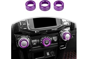 CheroCar Air Conditioner Button Trim Cover Aluminum Alloy Knob Cover Compatible with Toyota 4Runner 2010-2025,Purple…