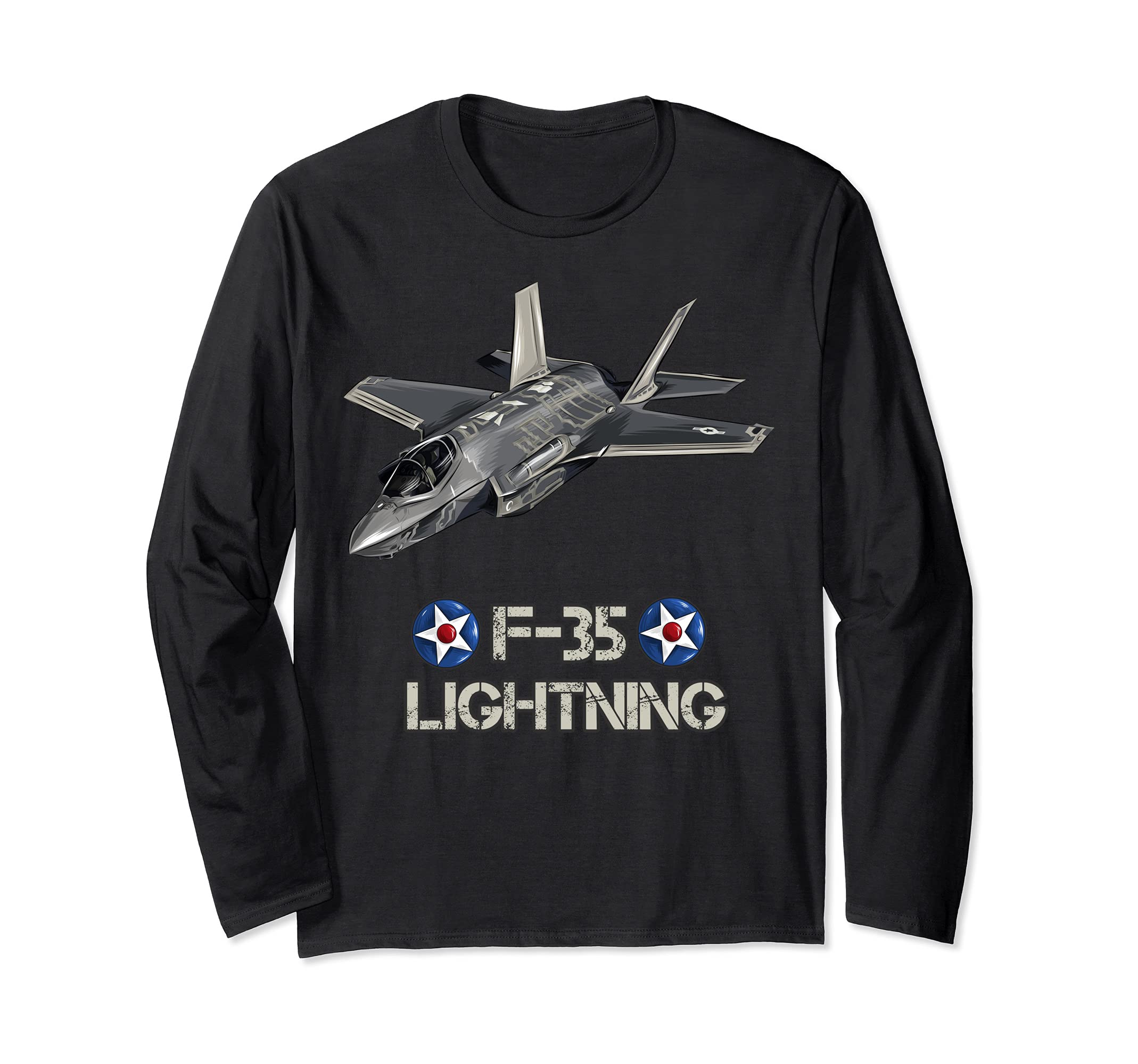 American Aircraft Stealth Fighter F35 lightning Long Sleeve T-Shirt