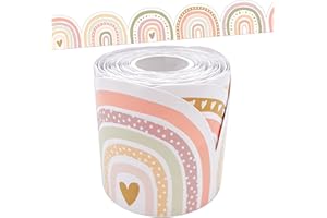 Teacher Created Resources Cool Tones Rainbows Die-Cut Rolled Border Trim