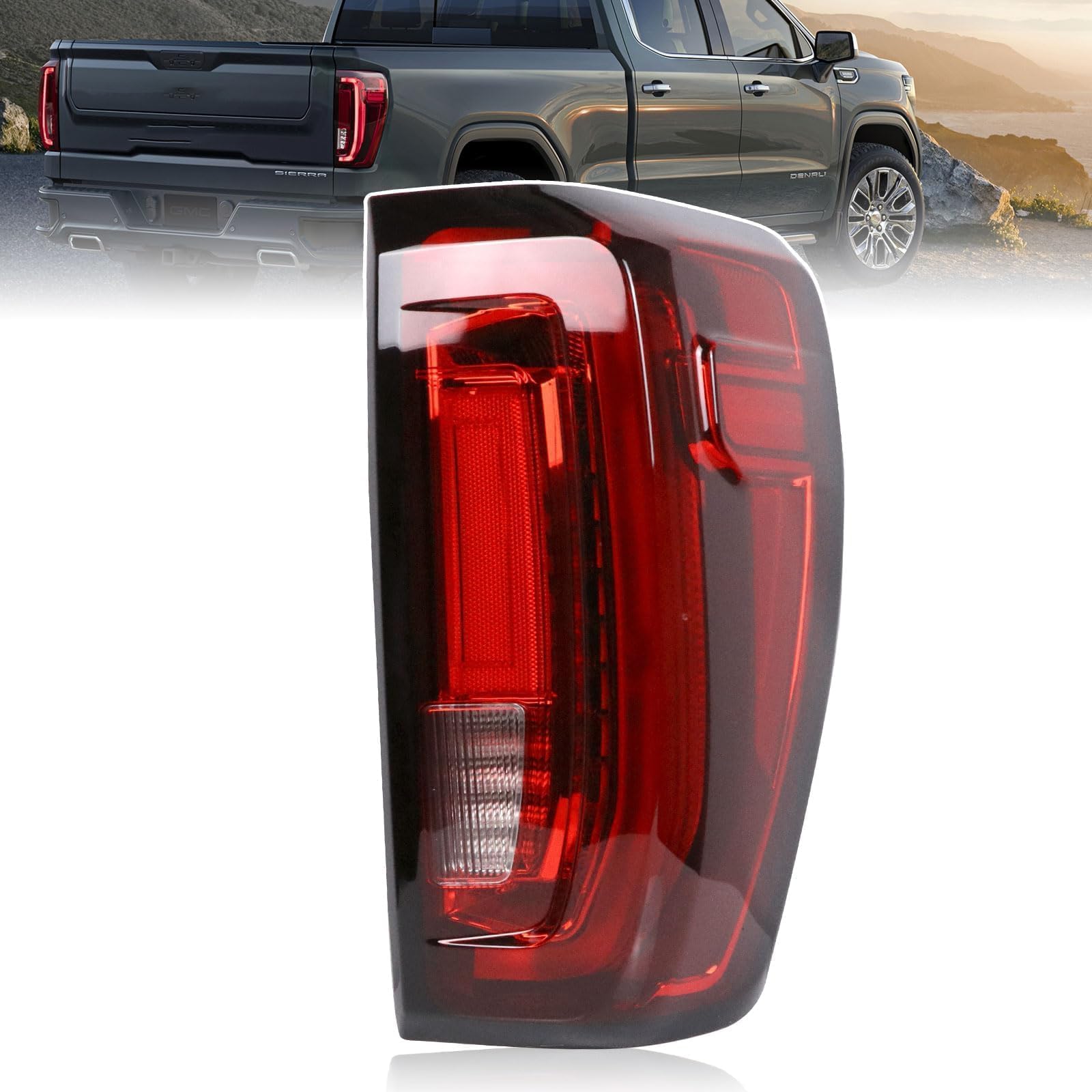 Photo 1 of Lochnchn LED Tail Light Assembly Compatible with 2019-2024 GMC Sierra 1500/2500HD/3500HD,Right Passenger Side Taillights Rear Lamp with Signature Brake Light Replace# 84565922 GM2801310