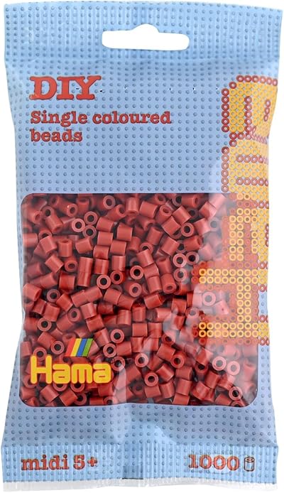 Hama 207-20 Beads Redish Brown 1000 Midi Beads Brand New