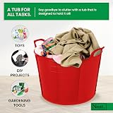 Neat. 42L Flexi Tubs Pack Red with Handles - Large Garden Buckets 3 Pack view 3