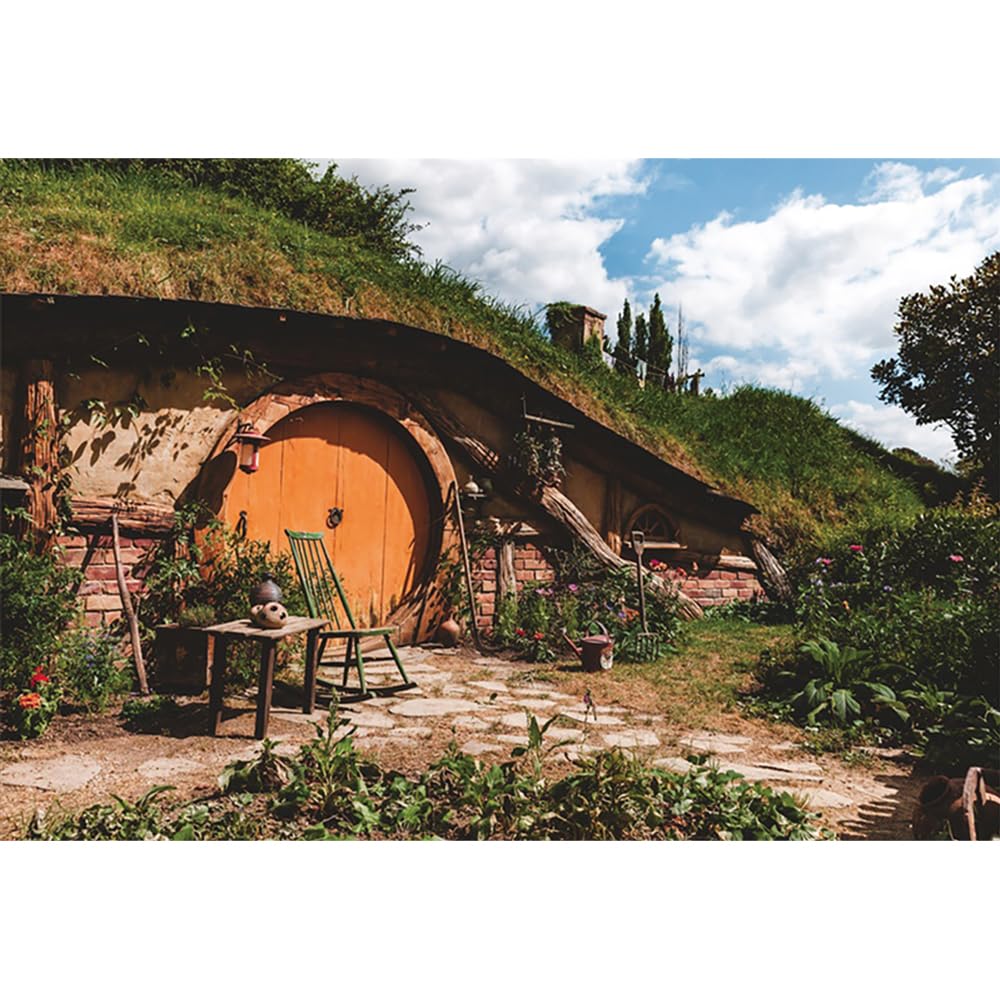 YongFoto 3x2m Building Vinyl Photography Backdrop Cultural Architecture Famous Hobbit Door In New Zealand Background Lover wedding Date Money Moon Portrait Photo Props