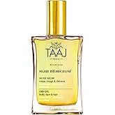 TAAJ Délhicieuse Dry Beauty Oil | Face, Body & Hair | Nourishes, Protects & Revitalizes | Silky Skin & Repaired Hair | Ayurvedic-Inspired Skincare | 96% Natural Ingredients | Vegan | 3.4 fl oz