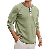 Men's Henley Shirt Long Sleeve Soft Stretch Button T-Shirt Casual Stylish Henley Pullover Shirts