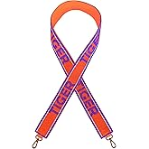 Lashicorn Tigers Beaded Purse Strap Purple and Orange Stars University 45” South Carolina College Game day Clear Crossbody Stadium Bag