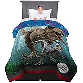 Franco Kids Bedding Super Soft Microfiber Reversible Comforter, Twin/Full, Jurassic World Dominion
