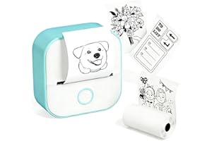 Memoqueen T02 Mini Sticker Printer, Print Pods Mini Printer Portable Thermal Sticker Printer, Creative Fun Gift for Birthday,