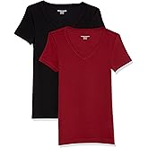 Amazon Essentials Women's Slim-Fit Short-Sleeve V-Neck T-Shirt