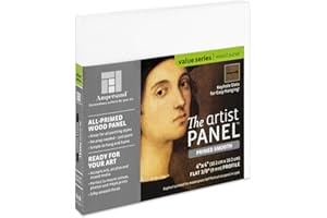 Ampersand Art Supply Wood Gesso Artist Painting Panel: Primed Smooth, 4" x 4", 3/8" Flat Profile