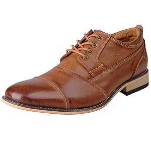 kunsto men's genuine leather oxfords dress ankle boots with zipper