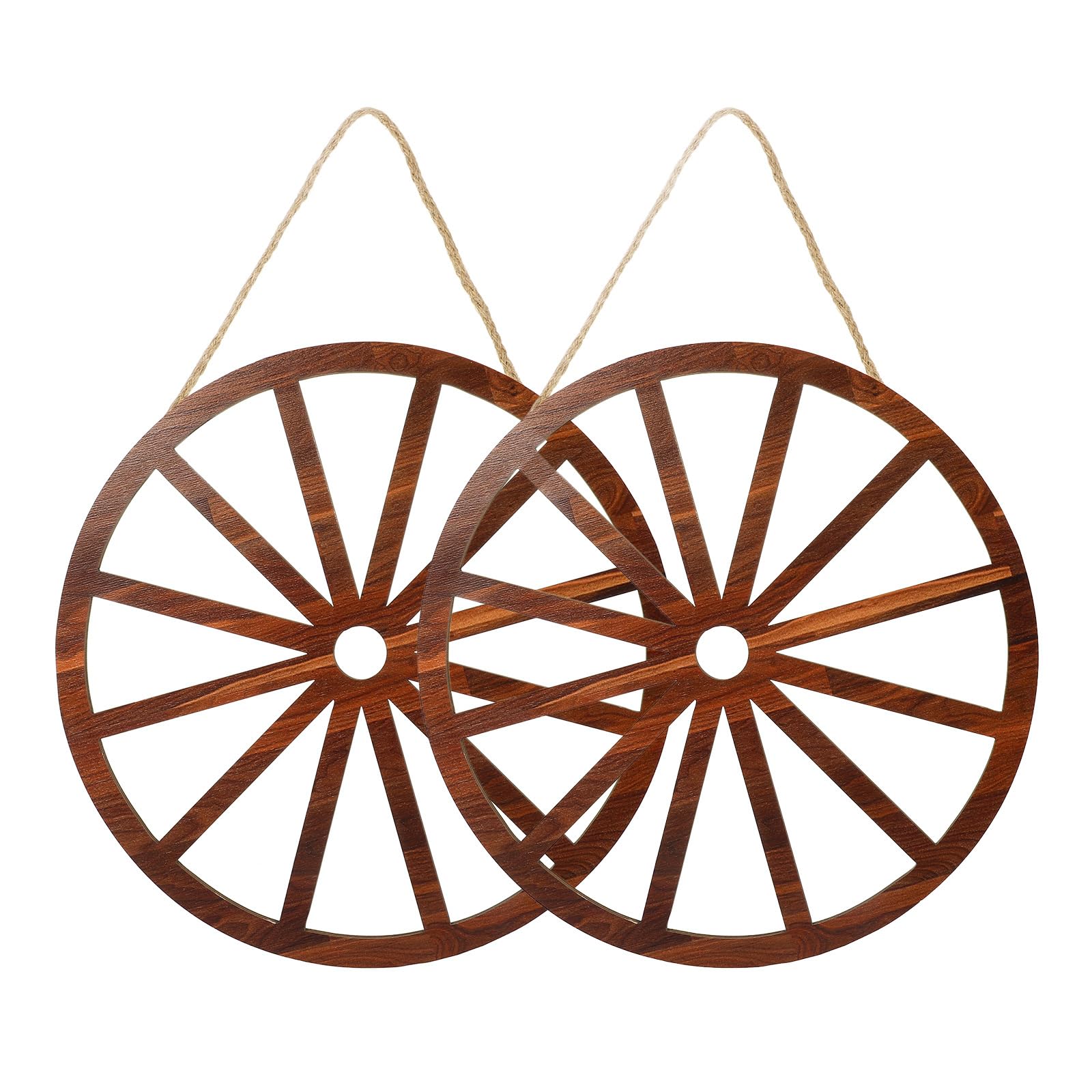 Homoyoyo 2pcs Wooden Wheel Decoration Wooden Craft Wheel Decor Western Party Decorations Vintage Rustic Vintage Wall Art Home Decorations Retro Decor Office Indoor