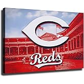 Cincinnati City Reds Baseball Poster Baseball Sports Canvas Wall Art Prints Art Decor Home Decor Baseball Fan Gifts (Unframed Canvas,16x24inch)