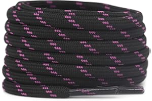 DELELE 2 Pair Thick Round Climbing Shoelaces Hiking Shoe Laces Boot Laces