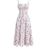 Women's Floral Corset Dress Formal Cocktail Dresses Going Out Casual Sundress Split Thigh Spaghetti Strap Vintage Dress