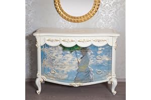 Flortlias Large Decoupage Paper for Furniture, Floral Printed Tissue Paper for Furniture, DIY Crafts Rice Papers, Girl in The Wind, 33.07'' x 39.37''