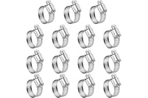 Winlong Stainless Steel Hose Clamps - 15 PK Worm Gear Drive Hose Clamps SAE Size 20 Clamping Range 3/4'' to 1-3/4 Inch (20mm-44mm) for Automotive Plumbing, 3/4'', 1'', 1 1/4'', 1 1/2''