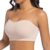 ONEW Strapless Bras for Women Non-Slip Silicone Bandeau Bra Seamless Wireless Tube Top Bralette