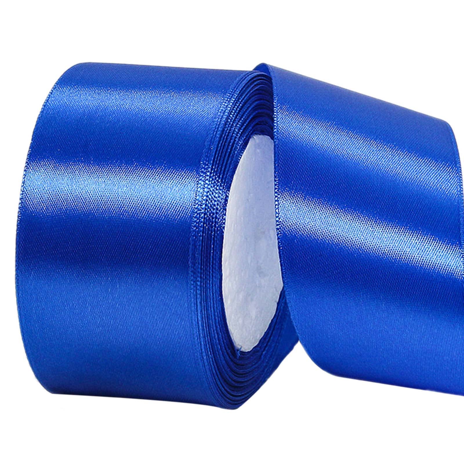 3 Inch 22m Wide Royal Blue Ribbon, 50mm Ribbon Royal Blue Fabric Large Solid Satin Ribbons Polyester Double Sided Ribbons for Union Jack Easter Xmas Birthday Party Gift Wapping,Hair Bows,Sewing,Crafts