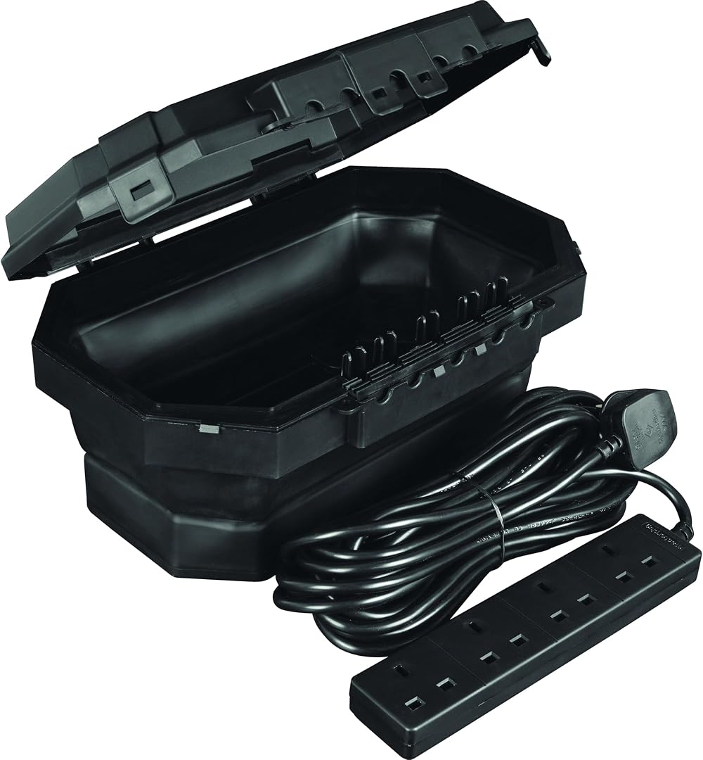 Masterplug Collapsible Outdoor Electrical Box 4 Socket 8m Lead Weatherproof