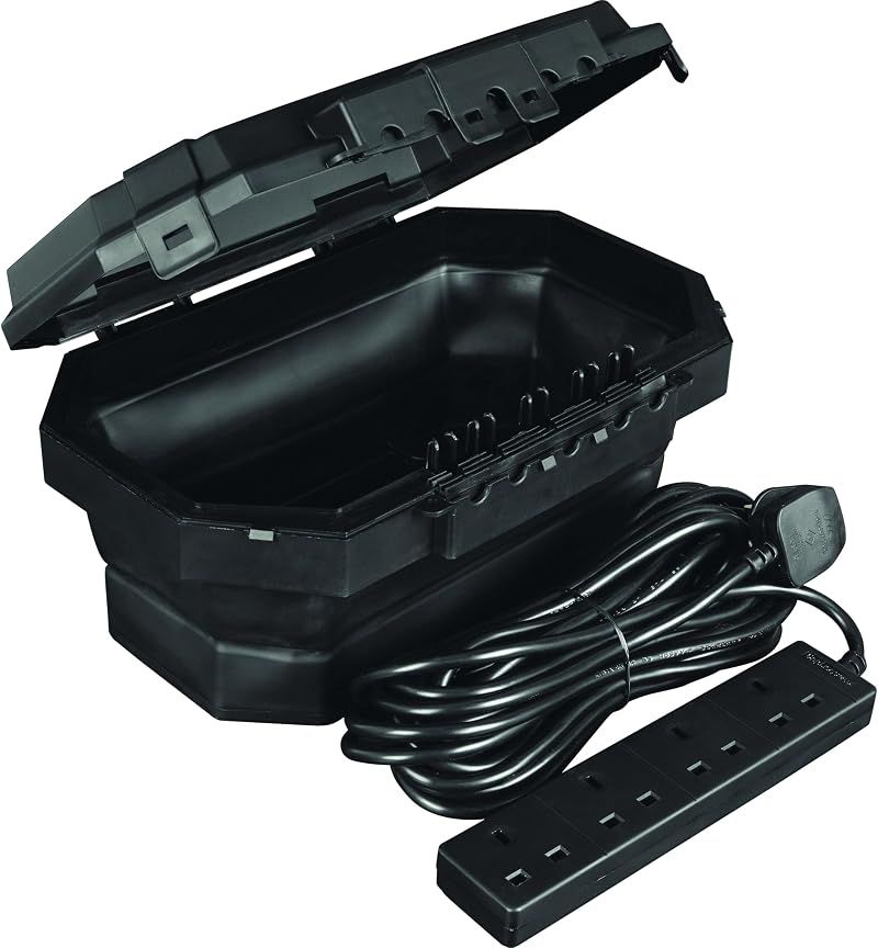 Masterplug Collapsible Outdoor Electrical Box 4 Socket 8m Lead Weatherproof