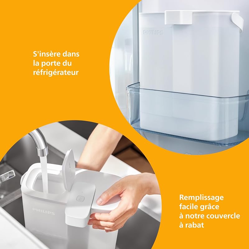 Water Distributeur d’eau filtrée à la demande (3L) – Eau fraîche et propre, 3x filtre Anticalc+ améliorant le goût et réduisant le calcaire et les impuretés, sans BPA — photo 5 sur 8