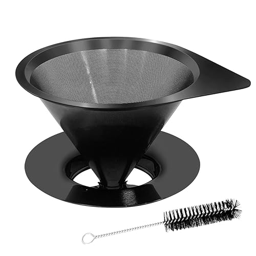 LHS Pour Over Coffee Dripper Reusable Coffee Filter Paperless