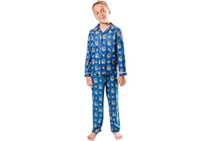 Ultra Game NBA Boys 2-Piece Loose-fit Button Down Pajamas Set (Sizes 4-20)