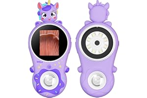 IWOBAC Microscope for Kids, Educational Science Kit Toys Portable Handheld Magnifying Glass, Macro Fixed Focus Digital Kid Microscopes Up to 500x Magnification,4X Zoom, Interactive Learning, Ages 3+ (Purple)