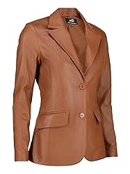 Jild Classic 2-Button Lambskin Leather Blazer Women