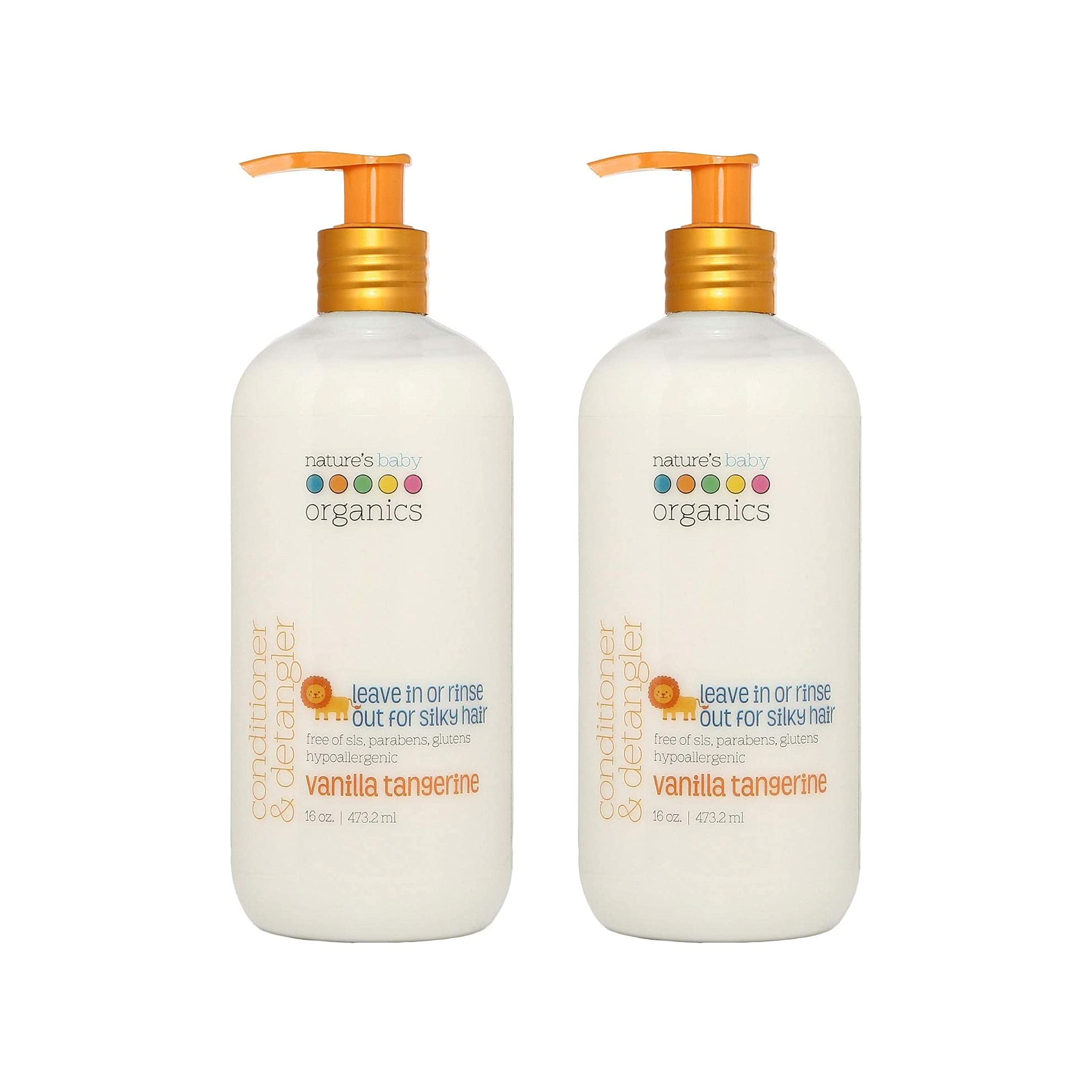 Nature's Baby Conditioner & Detangler - Formulated for Problem and Sensitive Skin,Leave In or Rinse Out, No Sulfate or Artificial Fragrances - pH Neutral & Tear Free - Vanilla Tangerine,16 oz