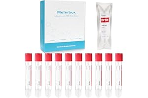 Meterbox 10 mL PRP Tubes, ACD and Gel Glass Tube for PRP Systerm, Individually Wrapped Box of 10, Red Cap