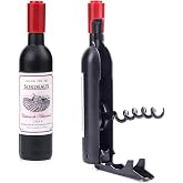 Kikkerland Magnetic Wine Bottle Corkscrew, Black